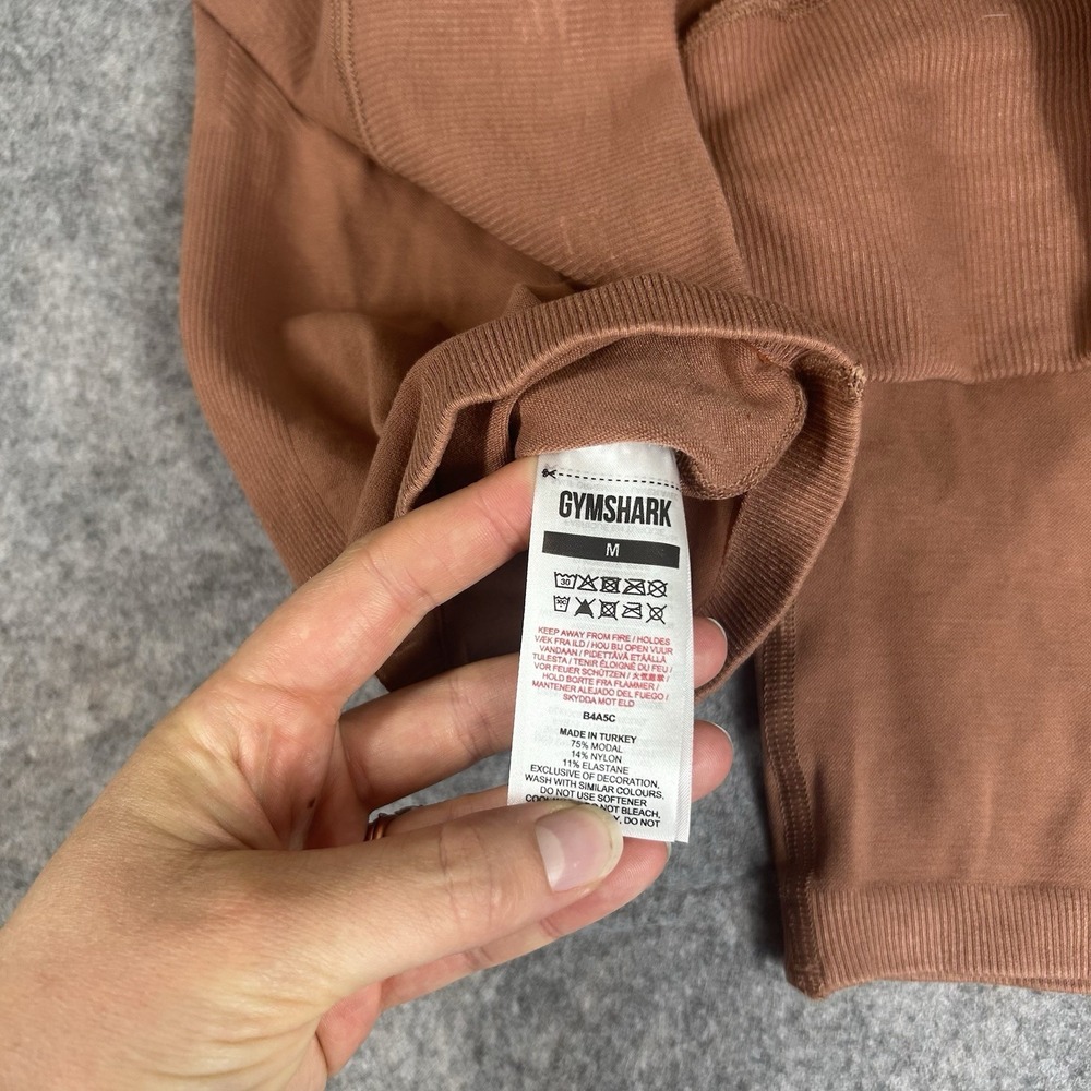 Gymshark Biker Shorts Womens Medium Seamless Orange Athletic Gym Workout - Picture 8 of 8